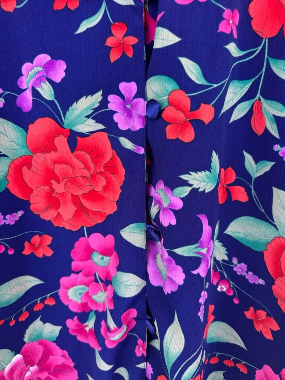 Vintage Victoria's Secret Floral Satin Sleep Shirt Coquette Romantic Granny